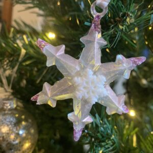 Large pink and white snowflake