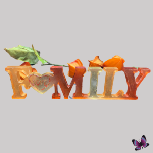 Orange and Red Family Word Art