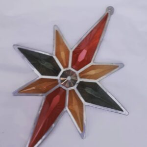 Orange, red grey large star